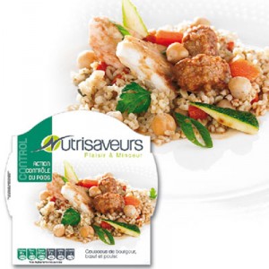 Plat cuisiné minceur action contrôle de poids Couscous de Boulgour boeuf et poulet